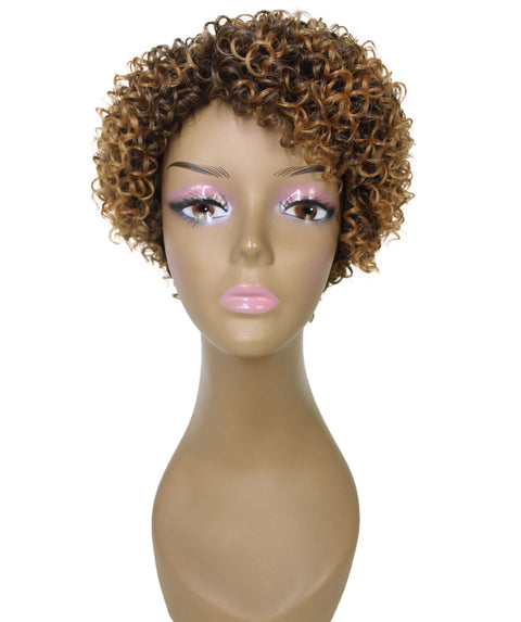 Vale 11 inch Dark Brown with Golden Afro Full Wig
