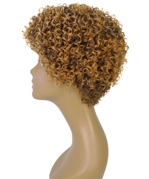 Vale 11 inch Dark Brown with Golden Afro Full Wig