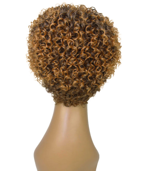 Vale 11 inch Dark Brown with Golden Afro Full Wig