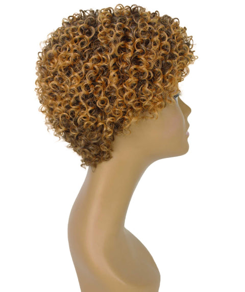 Vale 11 inch Dark Brown with Golden Afro Full Wig