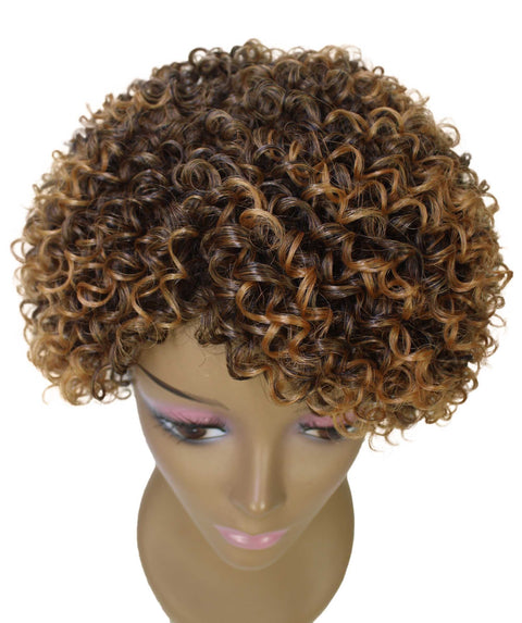 Vale 11 inch Dark Brown with Golden Afro Full Wig