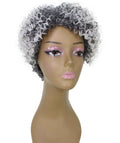 Vale 11 inch Gray with White Afro Full Wig