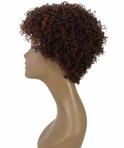 Vale 11 inch Dark Chestnut Brown Afro Full Wig