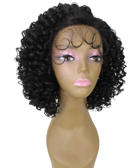 Nova Natural Black Trendy Curly Lace Wig
