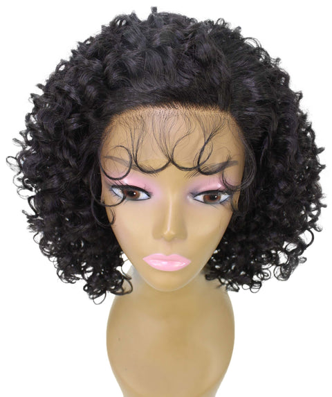 Nova Natural Black Trendy Curly Lace Wig