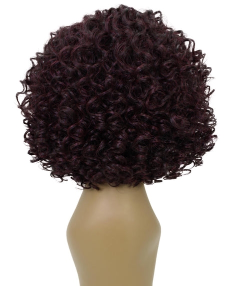 Nova Deep Red and Black Blend Trendy Curly Lace Wig