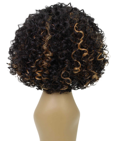 Nova Black with Golden Trendy Curly Lace Wig