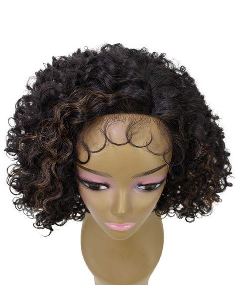 Nova Black with Golden Trendy Curly Lace Wig
