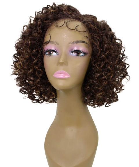 Nova Brown with Golden Trendy Curly Lace Wig