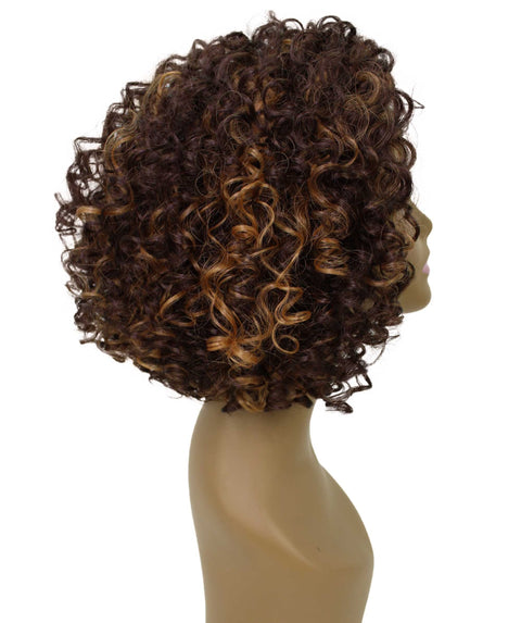 Nova Brown with Golden Trendy Curly Lace Wig