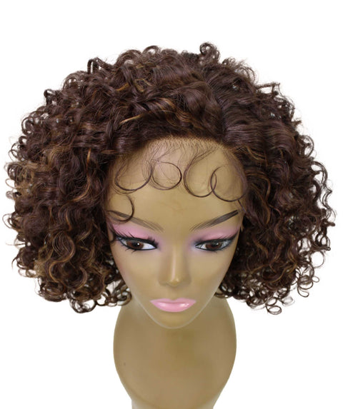 Nova Brown with Golden Trendy Curly Lace Wig