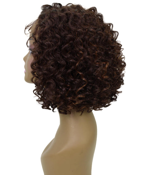 Nova Brown with Caramel Trendy Curly Lace Wig