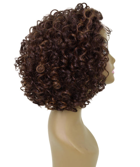 Nova Brown with Caramel Trendy Curly Lace Wig
