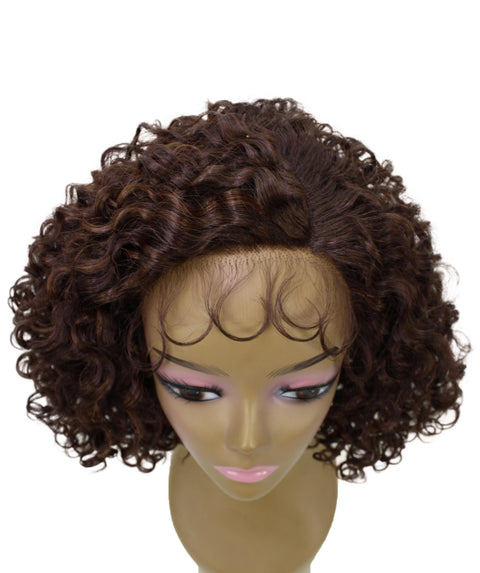 Nova Brown with Caramel Trendy Curly Lace Wig