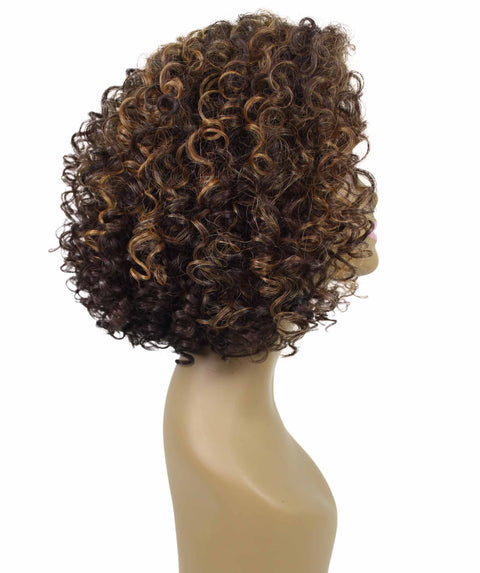 Nova Caramel Brown Blend Trendy Curly Lace Wig