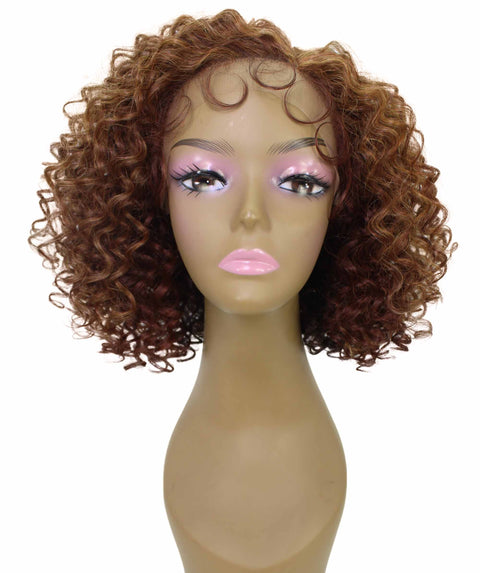 Nova Copper Auburn Blend Trendy Curly Lace Wig
