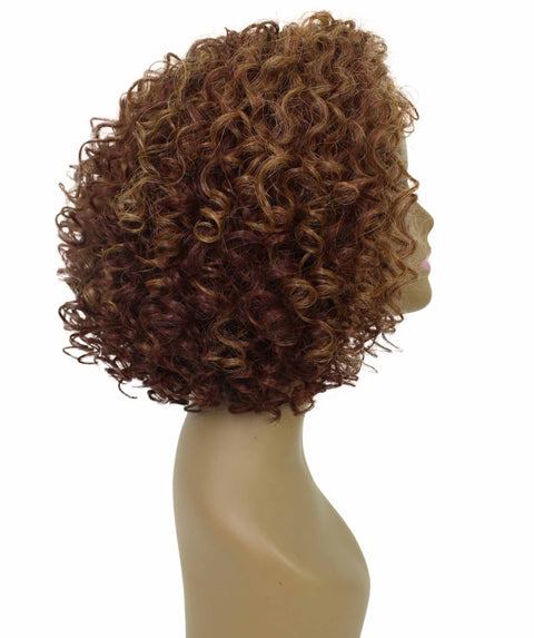 Nova Copper Auburn Blend Trendy Curly Lace Wig