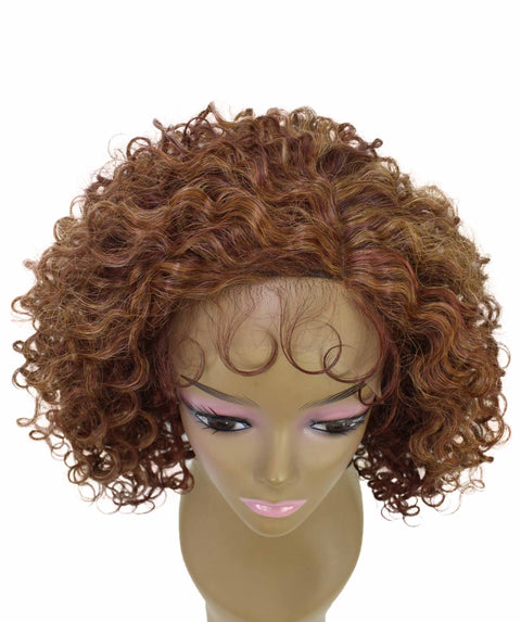 Nova Copper Auburn Blend Trendy Curly Lace Wig