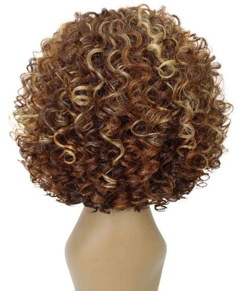 Nova Auburn Brown Blend Trendy Curly Lace Wig