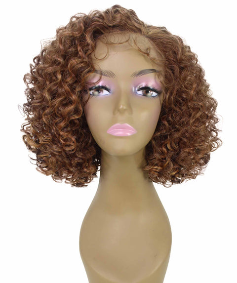 Nova Light Brown Blend Trendy Curly Lace Wig