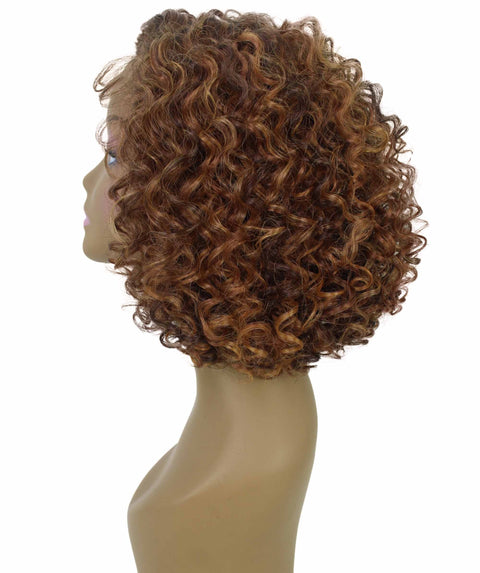 Nova Light Brown Blend Trendy Curly Lace Wig