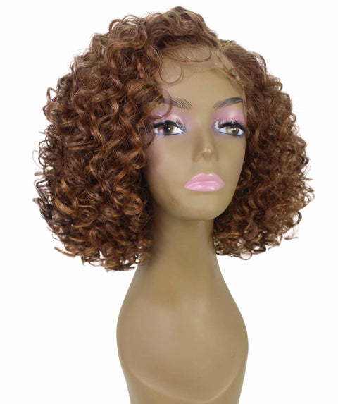 Nova Light Brown Blend Trendy Curly Lace Wig