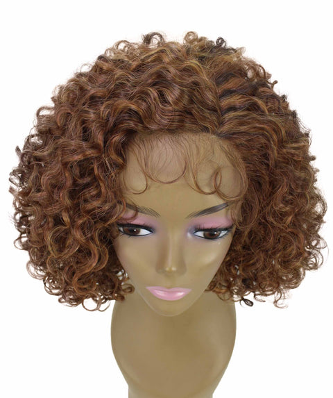 Nova Light Brown Blend Trendy Curly Lace Wig