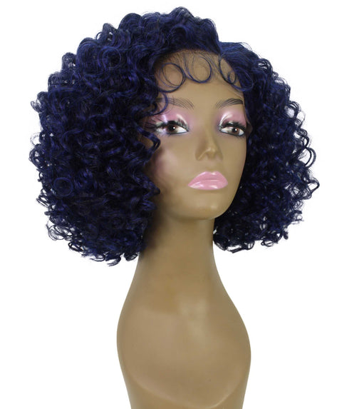 Nova Blue and Black Blend Trendy Curly Lace Wig