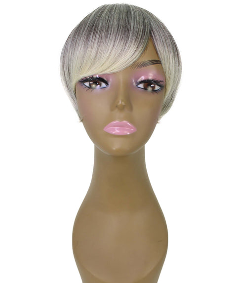 Trinity Gray with Light Blonde Short Bob Full Wig