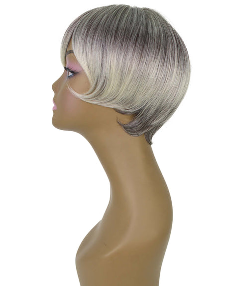 Trinity Gray with Light Blonde Short Bob Full Wig