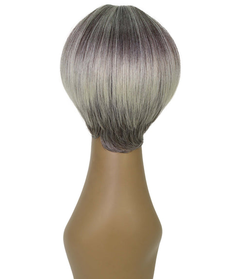Trinity Gray with Light Blonde Short Bob Full Wig