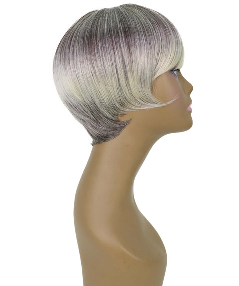 Trinity Gray with Light Blonde Short Bob Full Wig