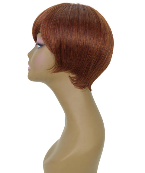 Trinity Brown with Copper Red Short Bob Full Wig