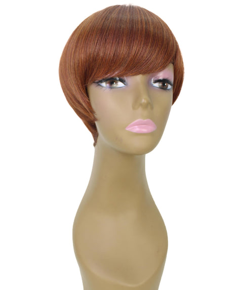 Trinity Brown with Copper Red Short Bob Full Wig