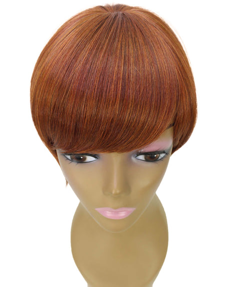 Trinity Brown with Copper Red Short Bob Full Wig