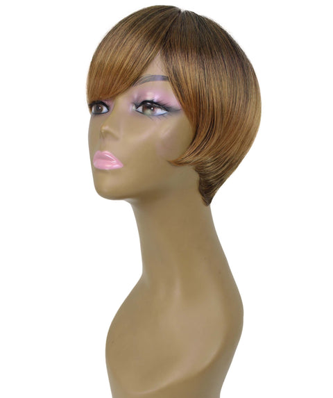 Trinity Dark Brown with Golden Short Bob Full Wig