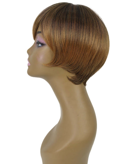 Trinity Dark Brown with Golden Short Bob Full Wig