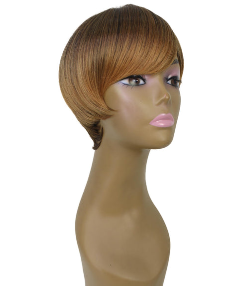 Trinity Dark Brown with Golden Short Bob Full Wig