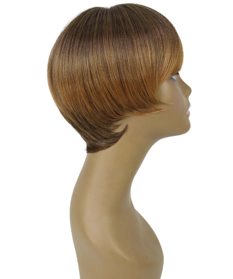 Trinity Dark Brown with Golden Short Bob Full Wig