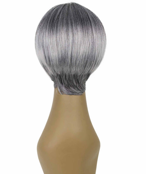 Trinity Gray with White Short Bob Full Wig