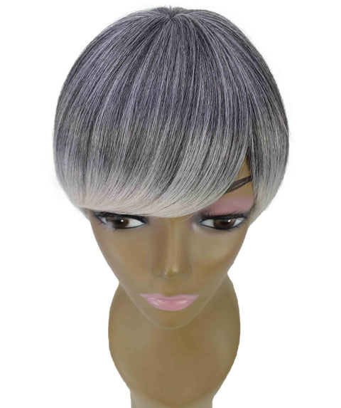 Trinity Gray with White Short Bob Full Wig