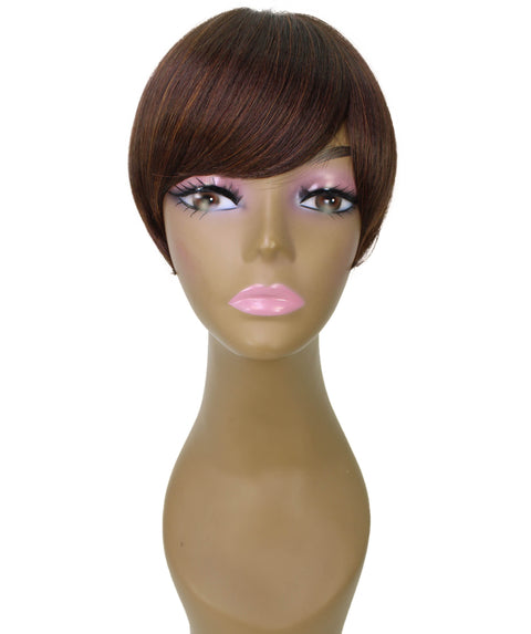 Trinity Dark Chestnut Brown Short Bob Full Wig