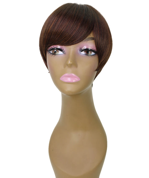 Trinity Dark Chestnut Brown Short Bob Full Wig