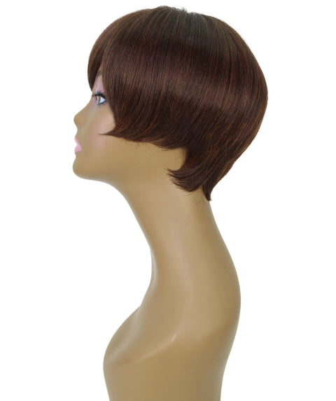 Trinity Dark Chestnut Brown Short Bob Full Wig