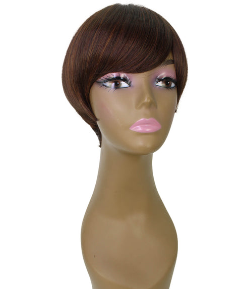 Trinity Dark Chestnut Brown Short Bob Full Wig