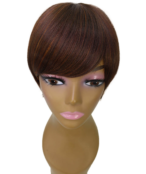 Trinity Dark Chestnut Brown Short Bob Full Wig