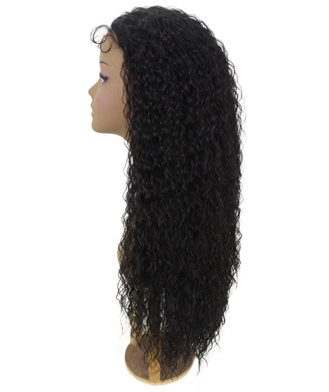 Jazmin Natural Black Long Curls Lace Wig