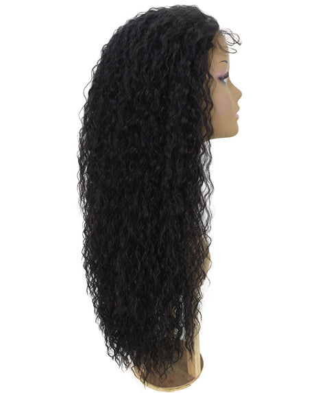 Jazmin Natural Black Long Curls Lace Wig
