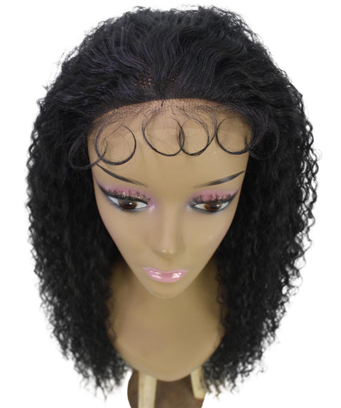 Jazmin Natural Black Long Curls Lace Wig