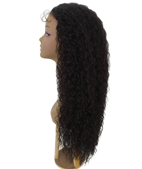 Jazmin Dark Brown Long Curls Lace Wig